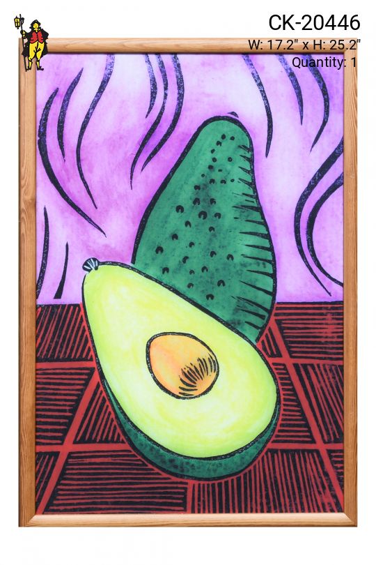 Framed Avocado Block Print