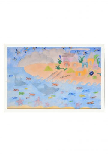Framed Seaside Folk Art