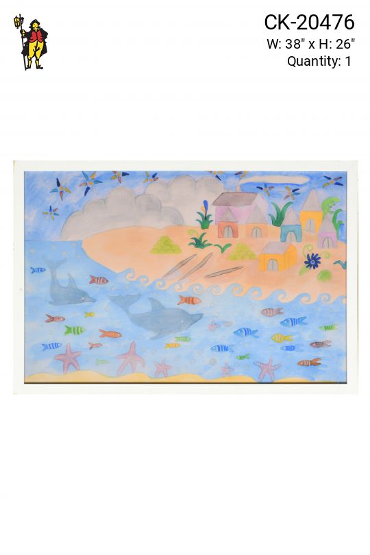 Framed Seaside Folk Art