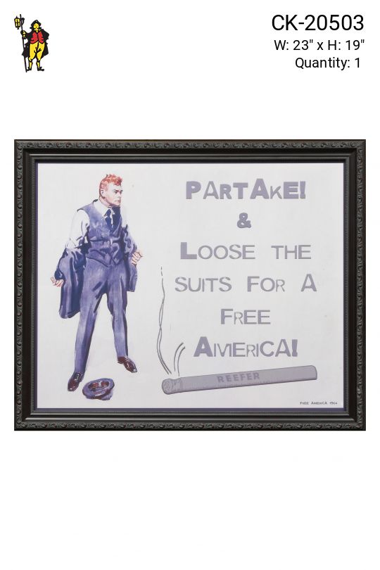 Framed Pro-Marijuana Advertisment