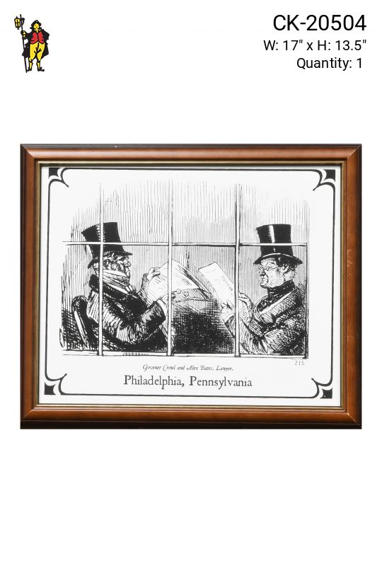 Framed Business Men Political Cartoon