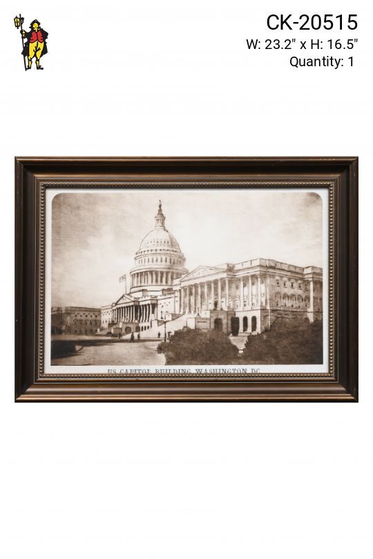Framed Lithograph of Government Building - 5
