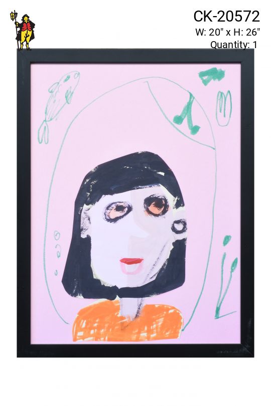 Framed Cleared Kids Art Self Portrait - 8