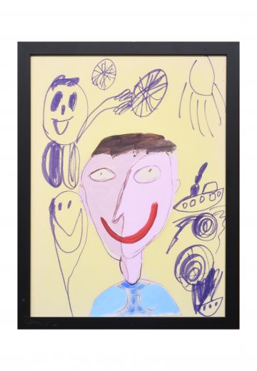 Framed Kids Art Self Portrait - 14