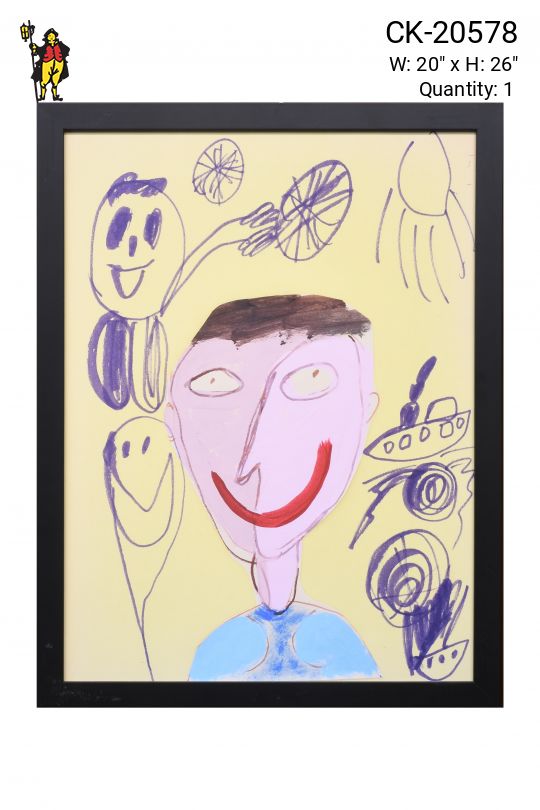 Framed Kids Art Self Portrait - 14