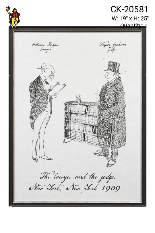 Framed Lawyer Political Cartoon