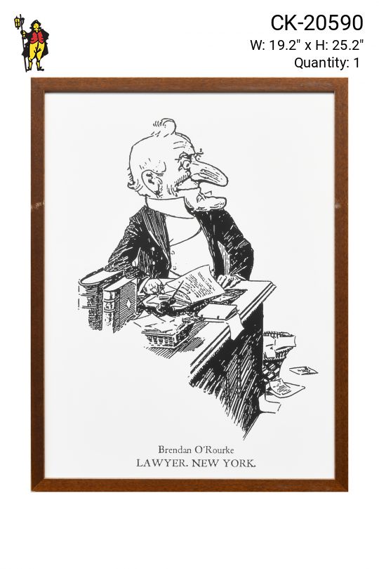 Framed Cleared Lawyer Political Cartoon