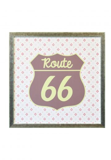 Framed Mid Century Pop Art Route 66 Print