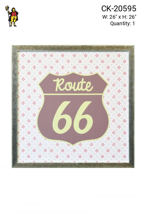 Framed Mid Century Pop Art Route 66 Print
