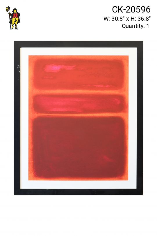Mid Century Large Red Color Block Painting - 1