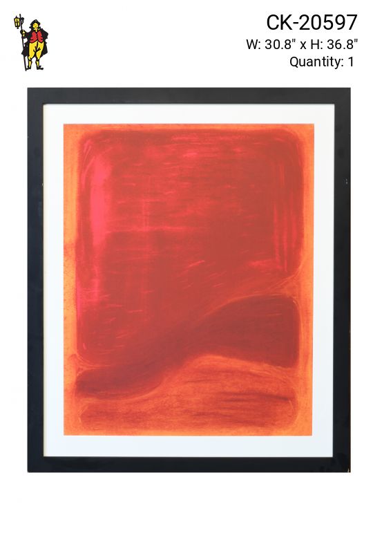 Mid Century Large Red Color Block Painting - 2