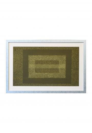 Framed Green Abstract Art Layering