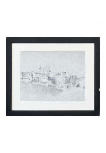 Framed Landscape Pencil Drawing