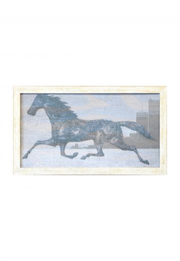Framed Mixed Media Galloping Horse Print