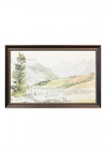 Framed Soft Landscape Watercolor Painting