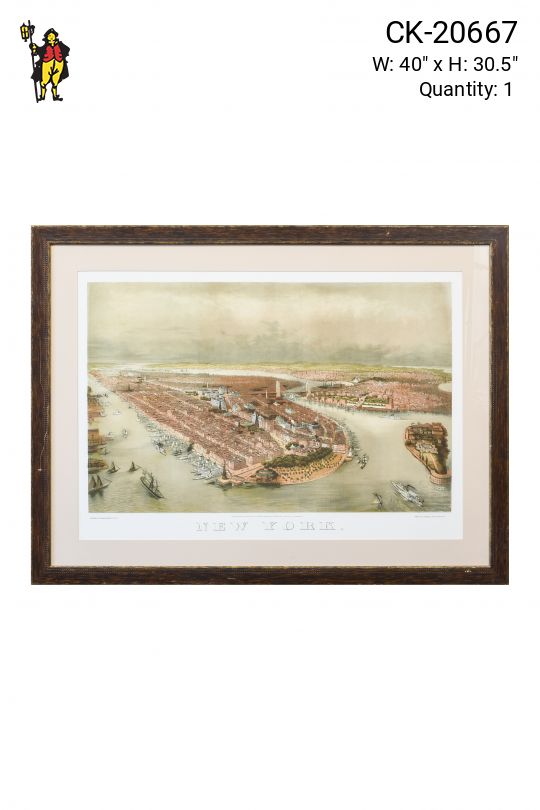 Framed Cleared Panoramic Illustration of New York