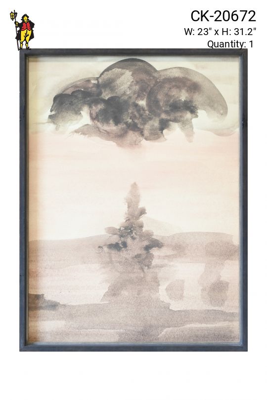 Framed Mid Century Abstract Landscape Painting - 1