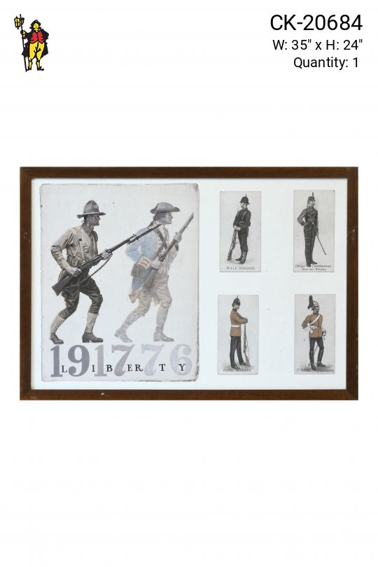 Framed Illustration of Military Figures