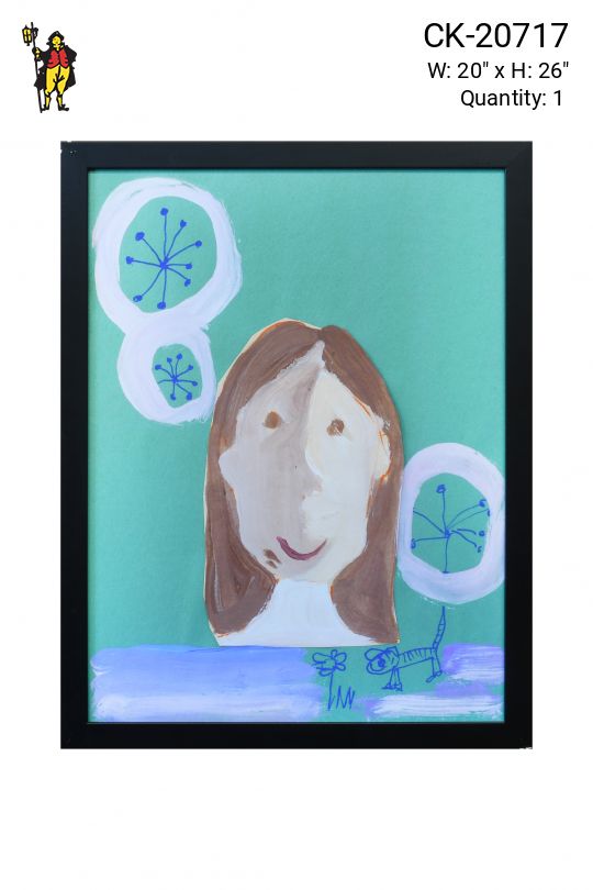 Framed Grade School Child Self Portrait - 1