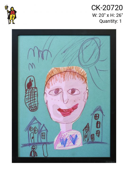 Framed Grade School Child Self Portrait - 4