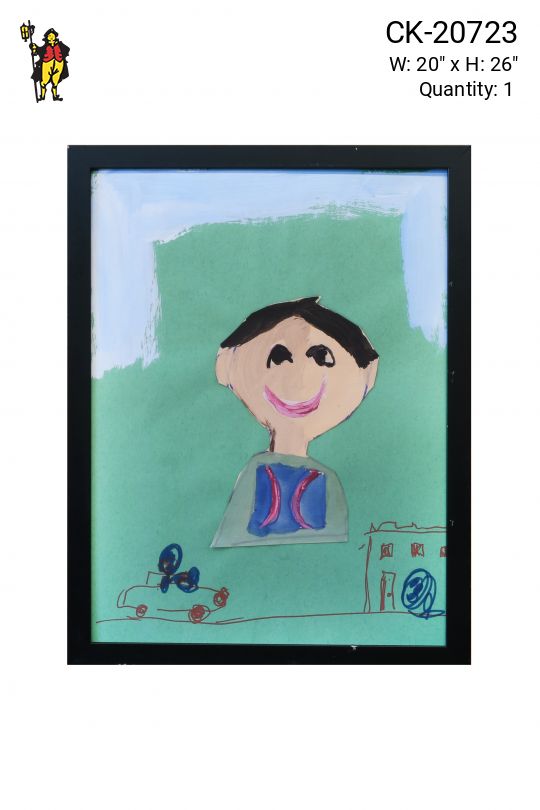 Framed Grade School Child Self Portrait - 7