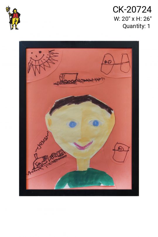Framed Cleared Grade School Child Self Portrait - 8
