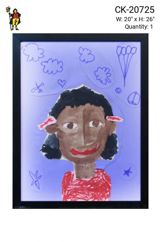Framed Grade School Child Self Portrait - 9