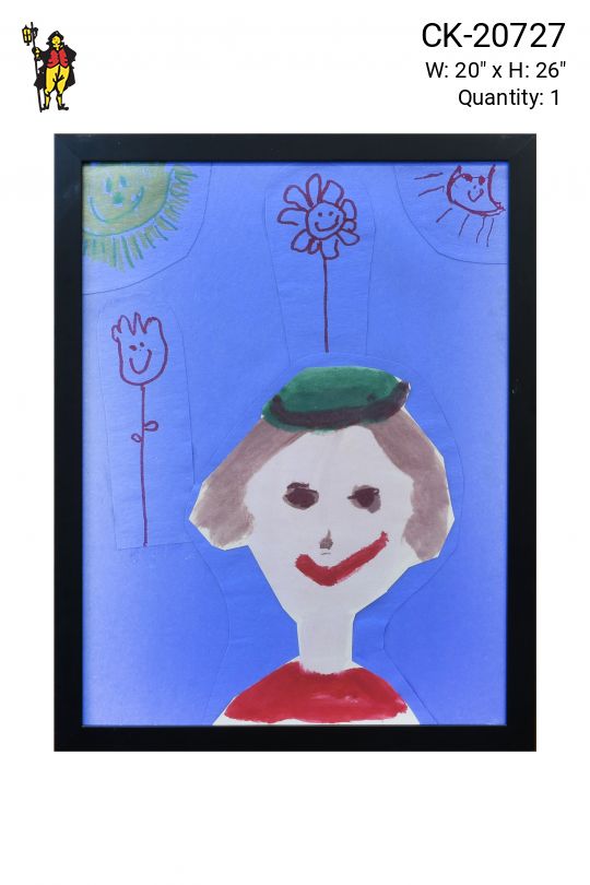 Framed Cleared Grade School Child Self Portrait - 11