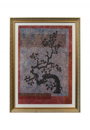Framed Mixed Media East Asian Motif Print - 8