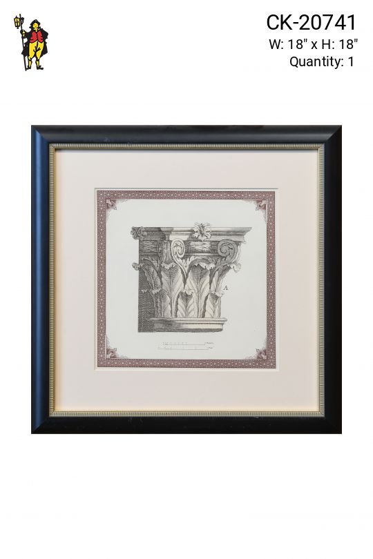 Framed Architectural Corinthian Column Illustration - 3