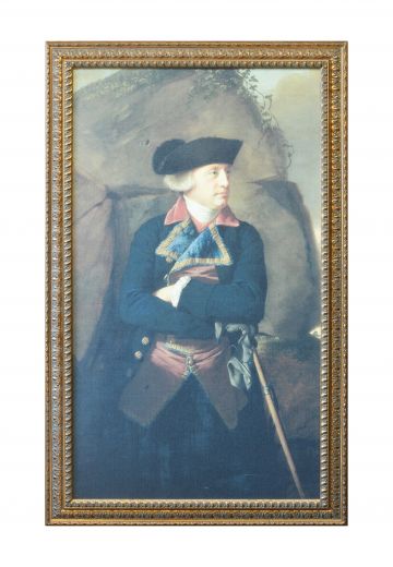 Framed Aristocratic Figure Oil Portrait (Small Hole in Canvas)
