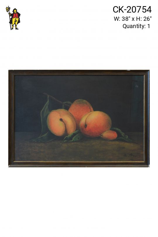 Framed Still Life Painting of Peaches