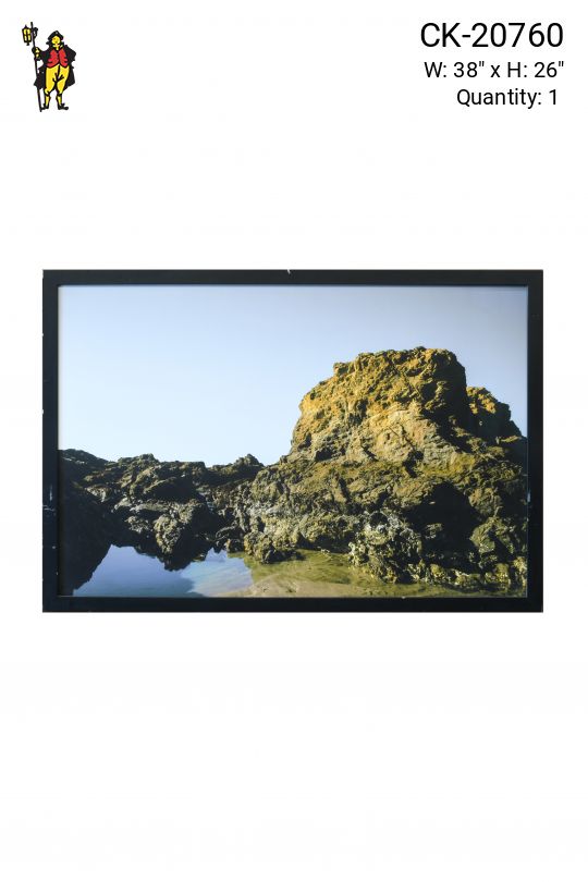 Framed Cleared Coastal Rock Landscape Photograph