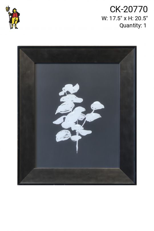 Framed Modernist Black & White Botanical Print - 2