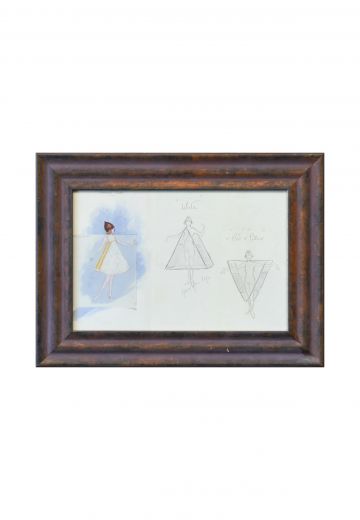 Framed Mid Century Fashion Illustration