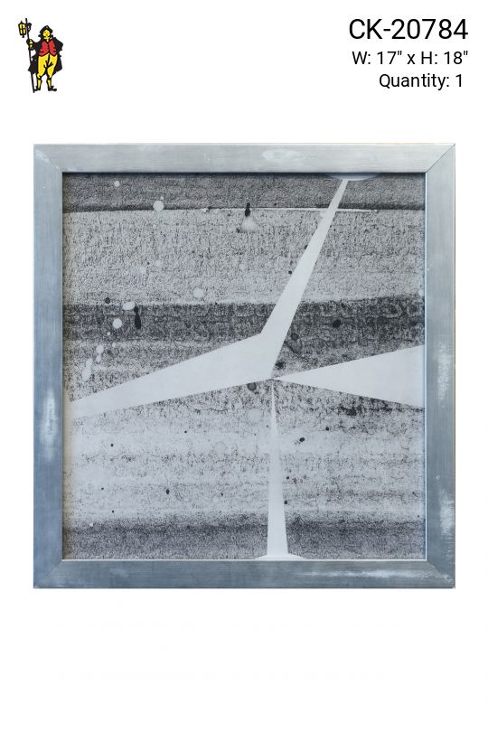 Framed Mid Century Monochromatic Abstract - 1