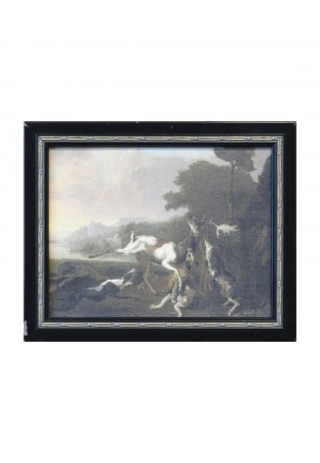 Framed Cleared Hunting Scene Painting