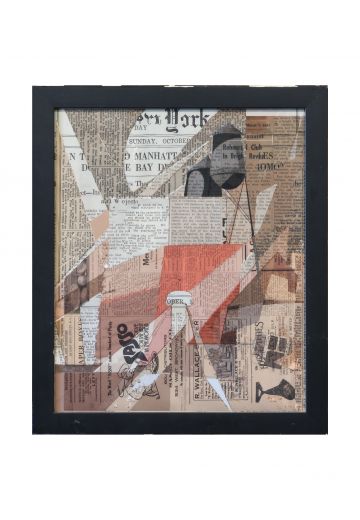Framed Cleared Mixed Media Collage