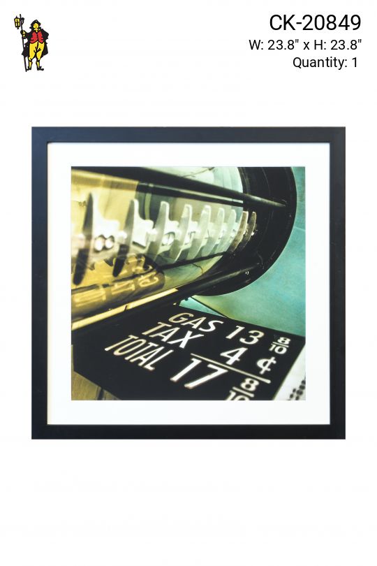 Framed Cleared Mid Century Gas Pump Macro Photograph