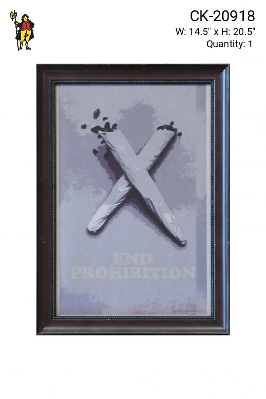Framed 1970s "End Marijuana Prohibition" Poster
