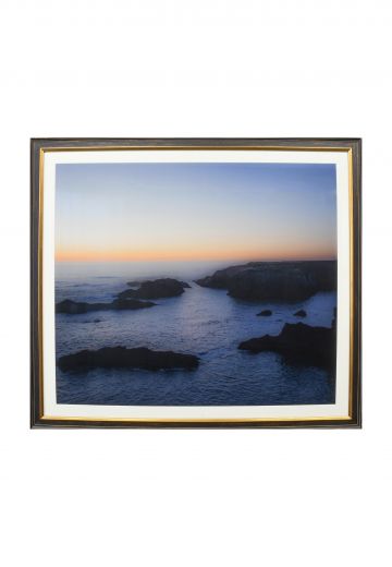 Framed Cleared Tranquil Coastal Landscape Photograph
