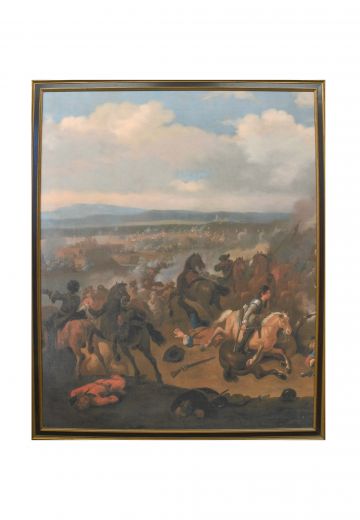 Framed Cleared Baroque Style Battle Scene Painting