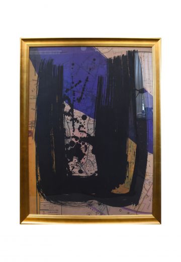 Framed Cleared Mixed Media Abstract Expressionist Print