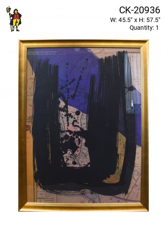 Framed Cleared Mixed Media Abstract Expressionist Print