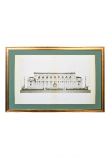 Framed Cleared Late 18th Century Architectural Engraving  - 1
