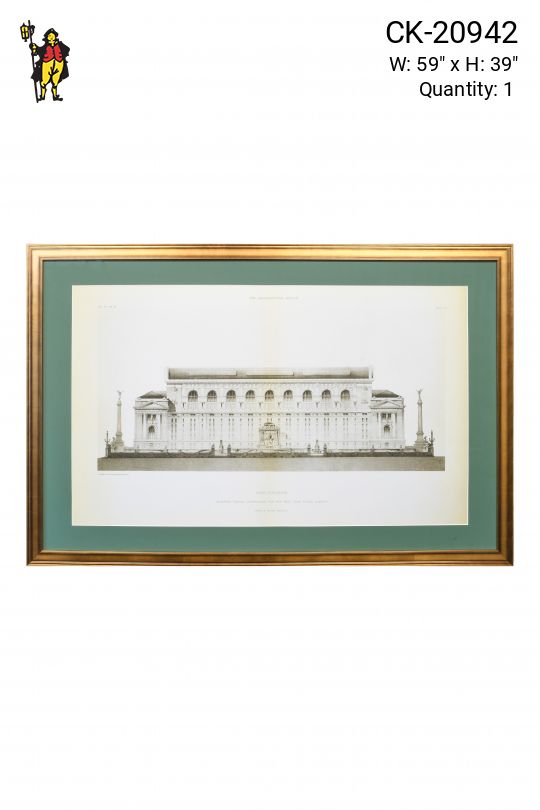 Framed Cleared Late 18th Century Architectural Engraving  - 1