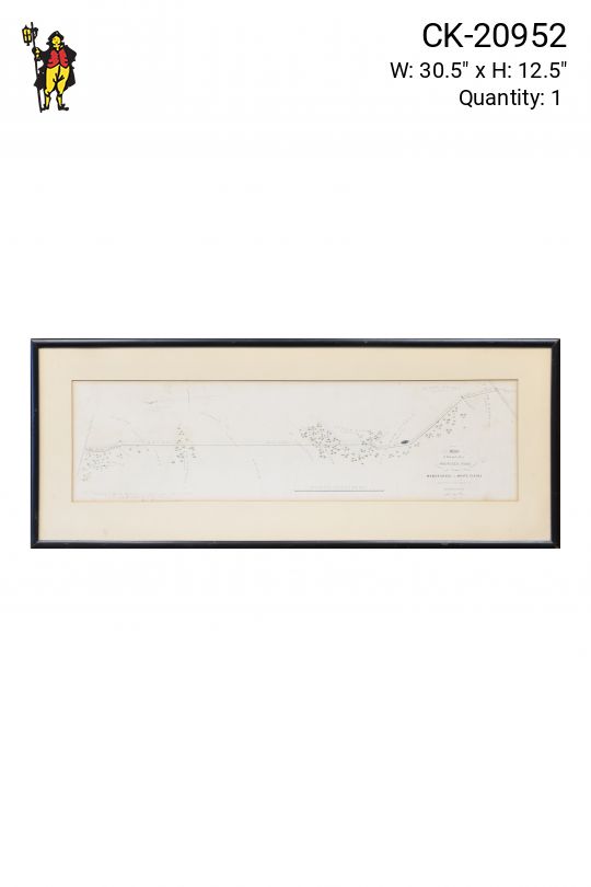 Framed Cleared Nautical Coastal Chart