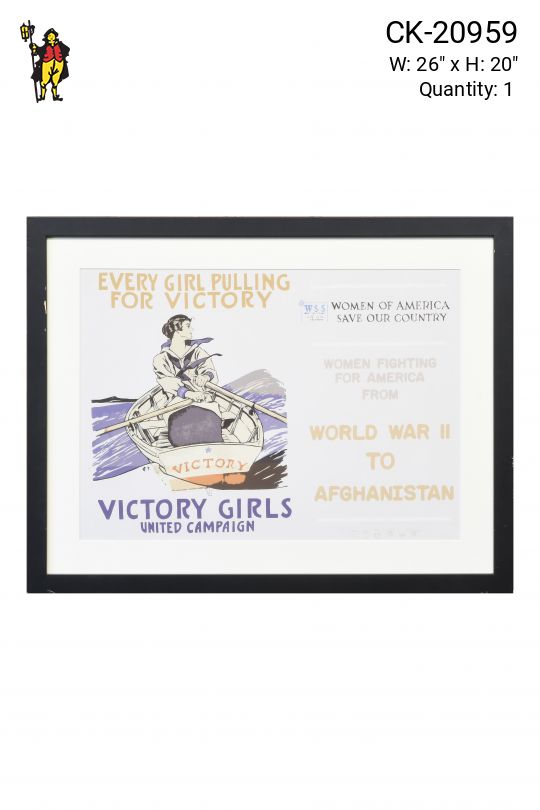 Framed Cleared Mid Century Posted of United Campaign