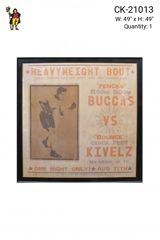 Framed Cleared Boxing Event Poster