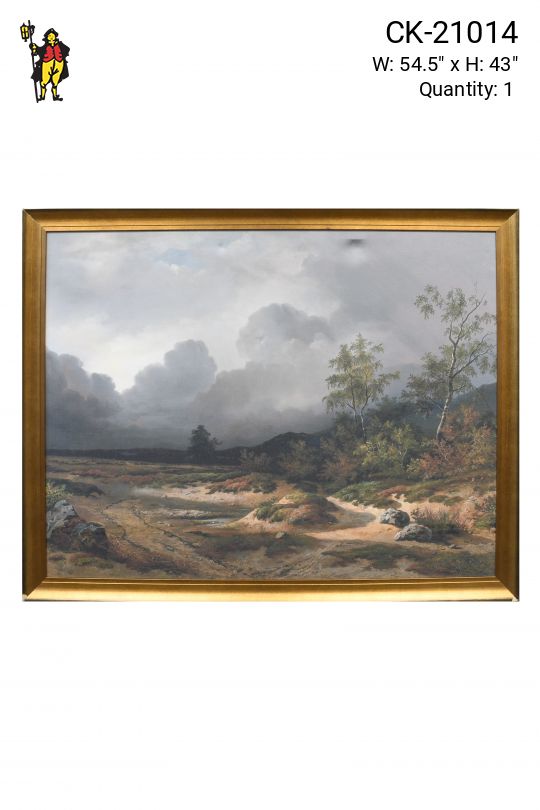 Framed Cleared Pastoral Landscape Painting